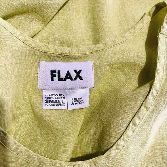 Flax 100% linen maxi dress casual summer classic summer vacation green Women S - Picture 5 of 8